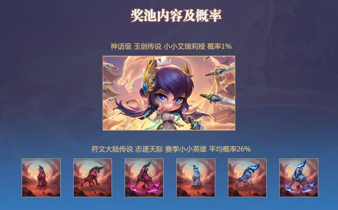 英雄联盟lol玉剑传说小小艾瑞莉娅活动